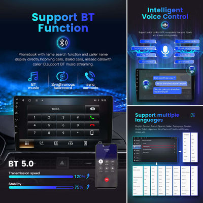 8 * CortexTM A55 1.6GHZ CPU 10.1inch 2 Din Car Radio for Universal Car Fitment and 4 64G Storage Android Autoradio
