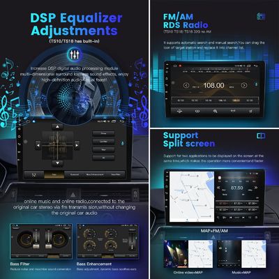 Universal 2 Din QELD/IPS Touch Screen Radio Player Carplay with Split Screen Function
