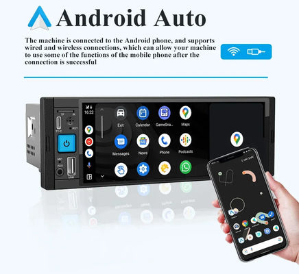 Bluetooth Connection 1Din Car Radio Multimedia MP5 Player with Android Auto HD Screen