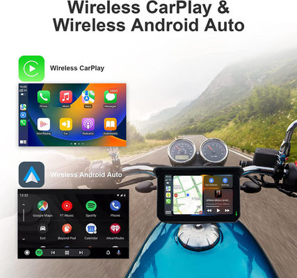 IP67 Waterproof 5inch IPS Screen Motorcycle Carplay GPS Navigator 2 in 1 Wireless Apple Car-play Android Auto