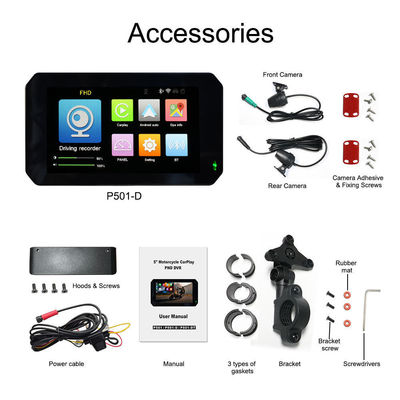 IP67 Waterproof 5inch IPS Screen Motorcycle Carplay GPS Navigator 2 in 1 Wireless Apple Car-play Android Auto