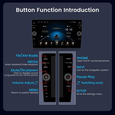 Full Fit Display Screen Car Stereo 8Core TS18 Multimedia Player for Universal Car Fitment
