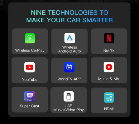 5V±0.2V 1.0A Power Input Carplay AI Box 8GB 128GB Built-in GPS Wifi Wireless Streaming Box