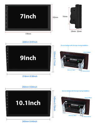 7/8/9/10/12/13 inch Wireless CarPlay Android Player with Build-in 2DIN GPS Navigation