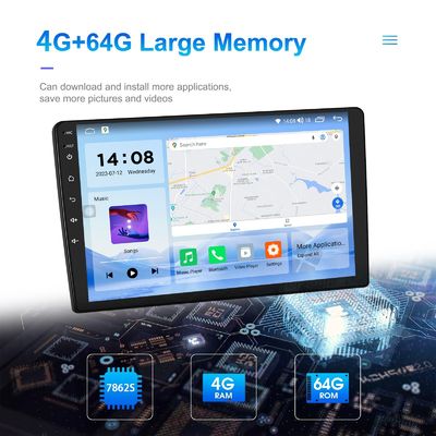 QLED Screen Android 9/10 Inch 4G RAM 64G ROM Double Din Car MP5 Player with Custom UI