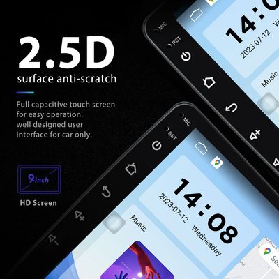 QLED Screen Android 9/10 Inch 4G RAM 64G ROM Double Din Car MP5 Player with Custom UI