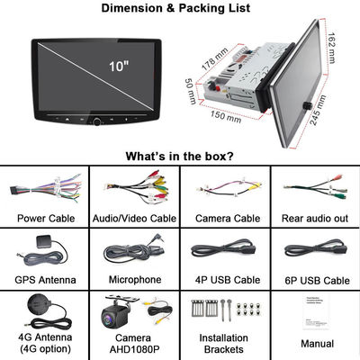 Allwinner A100 Android 10.0 Car Audio Navigation with Bluetooth AHD Camera GPS Screen